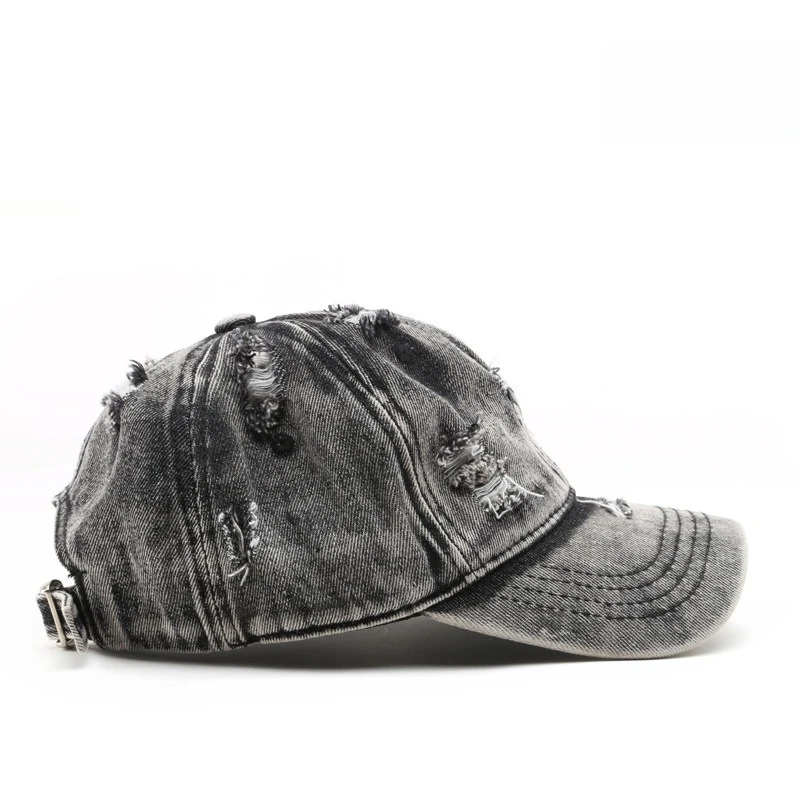 1 Stück Y2K-Style Cowboy-Baseballkappe mit Löchern für Damen und Herren, Klassische Kappe mit Gebogenem Schirm und Weichem Oberteil – Detail 9