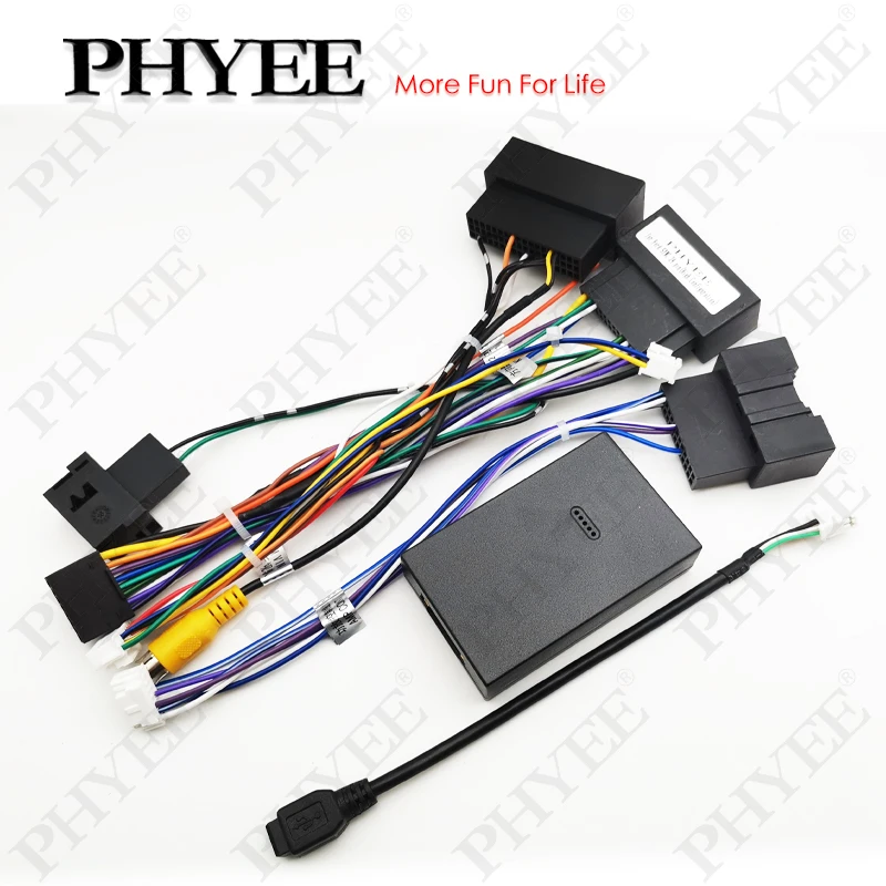 

CAN Bus Decoder Radio Wiring Harness Adapter16Pin Male Plug to 24 Pin Connector USB Cable for Ford Focus F150 Explorer Fiesta