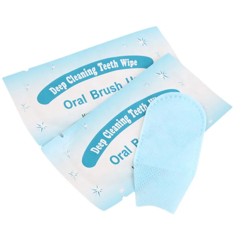 200pcs Disposable Dental Teeth Whitening Wipe Oral Hygiene Brush Up Finger Deep Cleaning Tooth Wipes