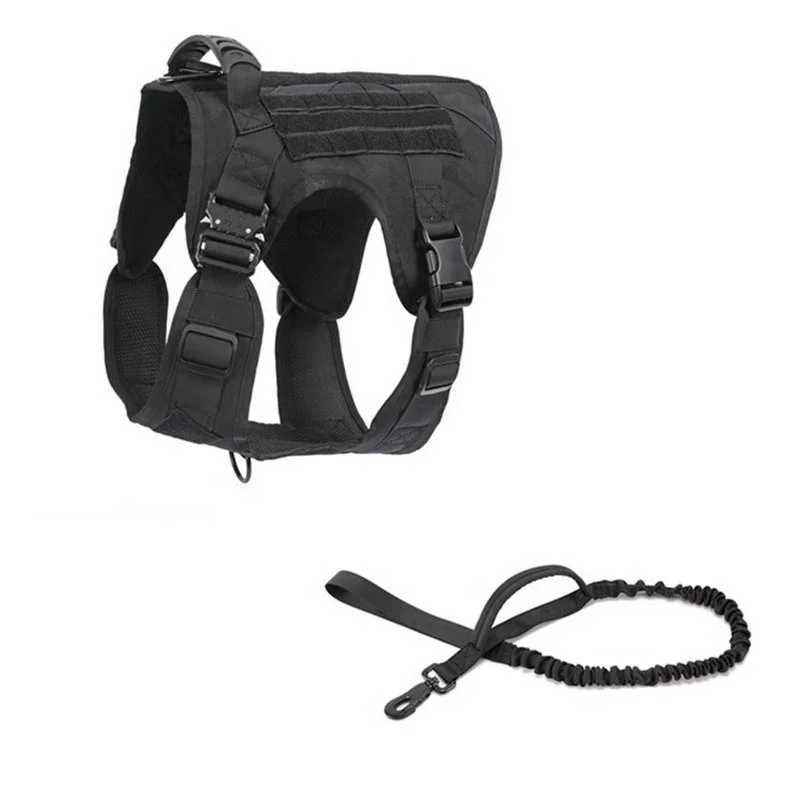 Dog Clothes Tactical Elastic Dog Leashes Vest Dog Harness Set