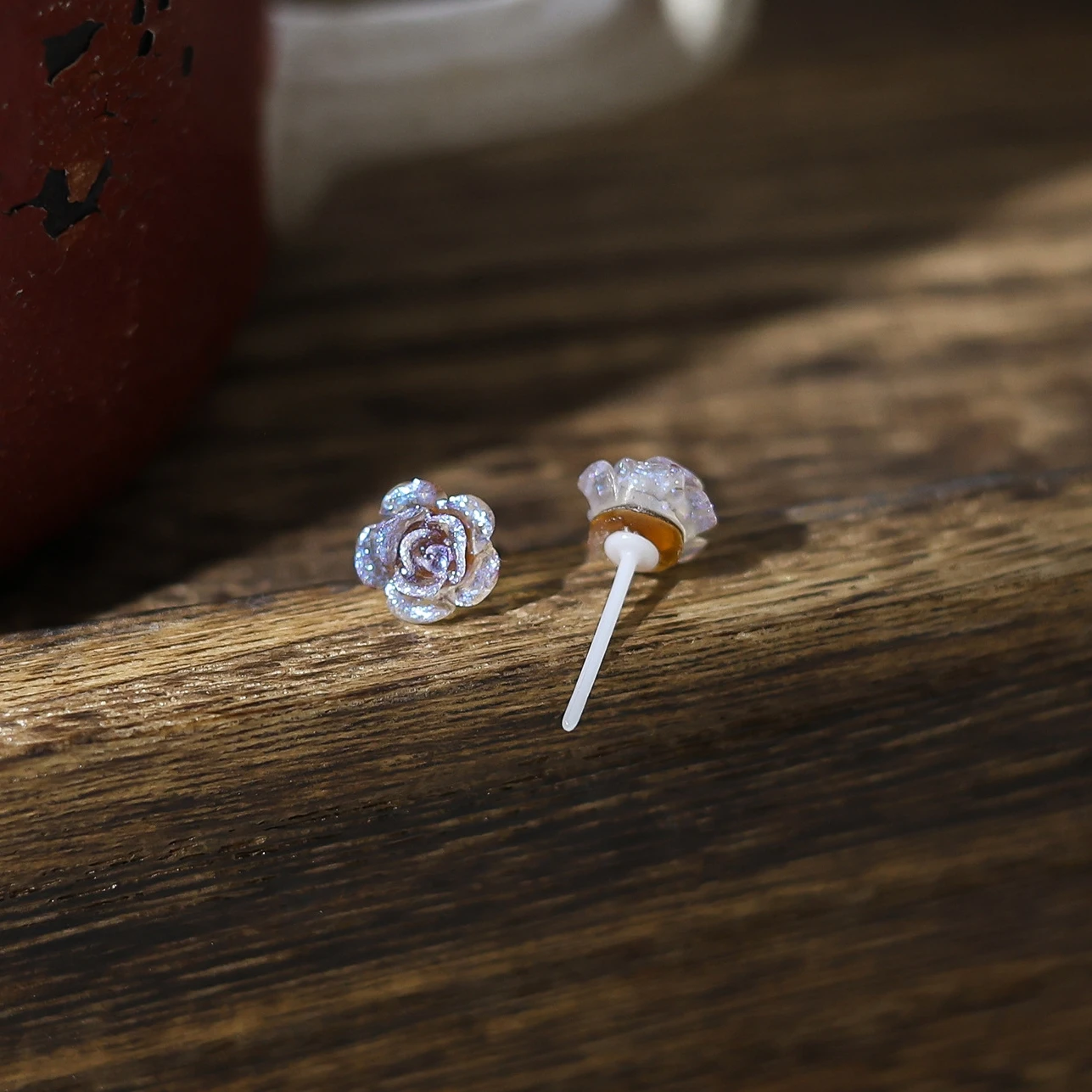Ceramic Needle With Resin White Snowlake Design Multi Flowers For Choose Anti-allergic Fashion Jewelry