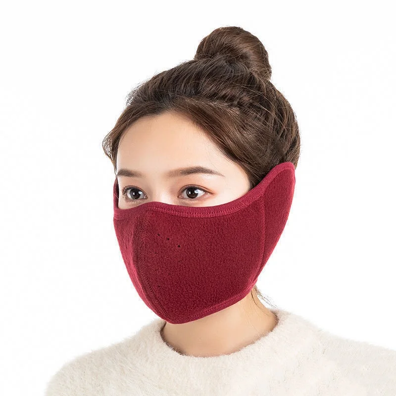 Winter Earmuffs Unisex Breathable Holes Mask Cold-Proof Thermal Mask Two-In-One Wrap Band Ear Warmer Outdoor Riding Ear Muff