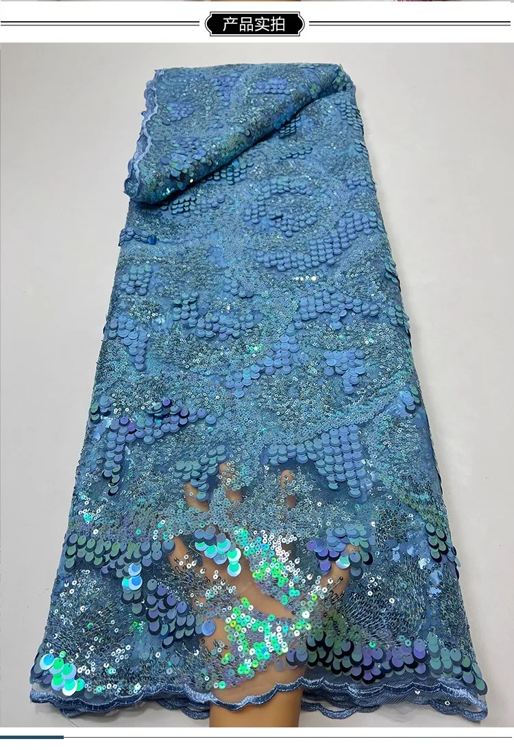 1yard high quality gauze fabric Colorful pearl grape sequin embroidery tissu wedding Dress cheongsam fabric for clothing