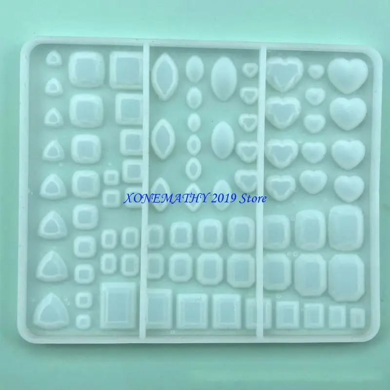 

F42F Heart Square Silicone Mold Crystal Diamond Resin Mold Jewelry Making Epoxy