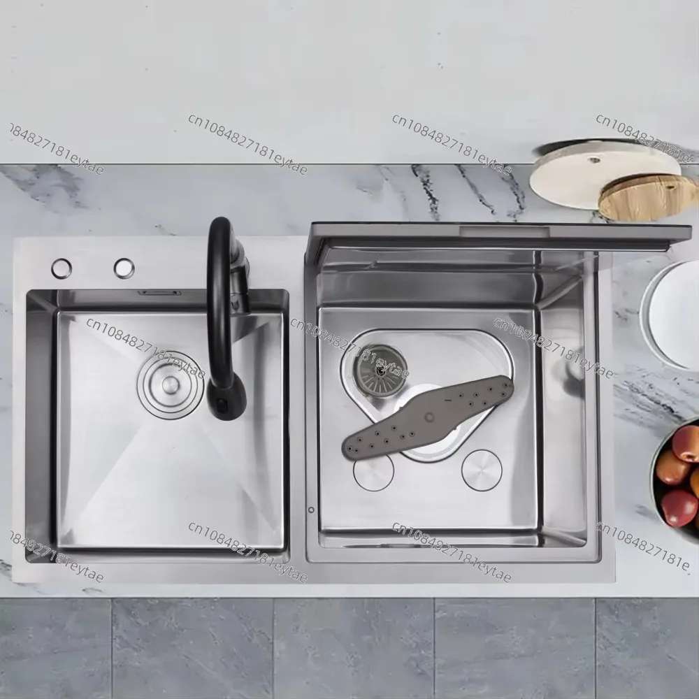 Smart kitchen sink, built-in dishwasher, air drying, washing machine, with seafood jars - household