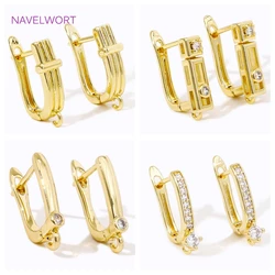 Fashion Cubic Zirconia Earring Hooks Clasps Findings 18K Gold Plated Shvenzy Ear Wire Fasteners DIY Jewelry Making Accessories