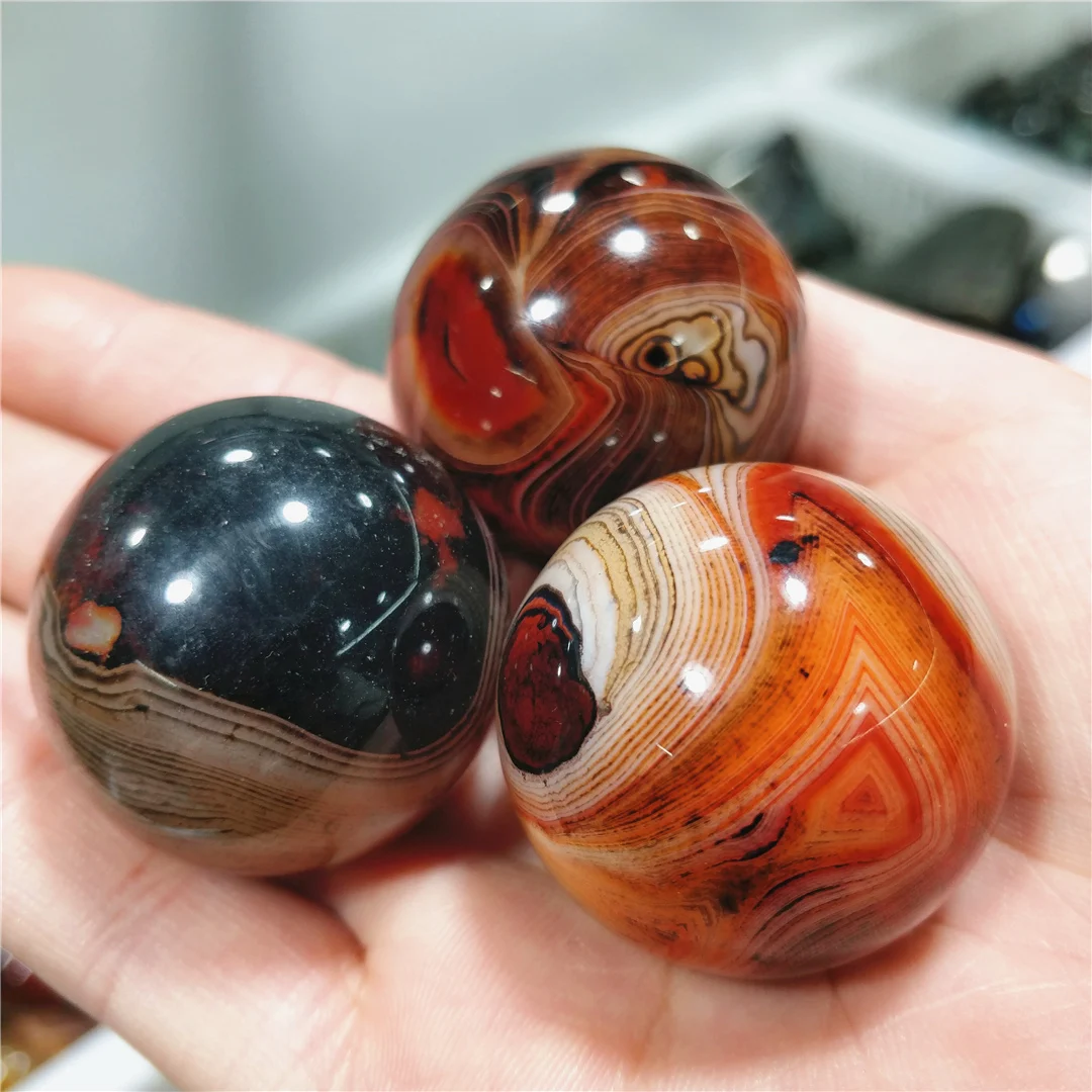 

3CM Natural Augustsardonyx Quartz Lace Agates Spheres Crystal Ball Divination Yoga Decor Cottagecore Valuable Stones Silk Agate