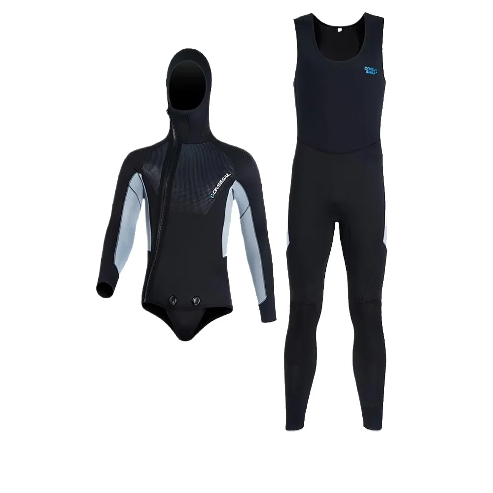 Spearfishing Wetsuit 5mm Scuba Diving Suit Men Women Neoprene Hunting Surfing Front Zipper Spearfishing 2pieces Keep Warm