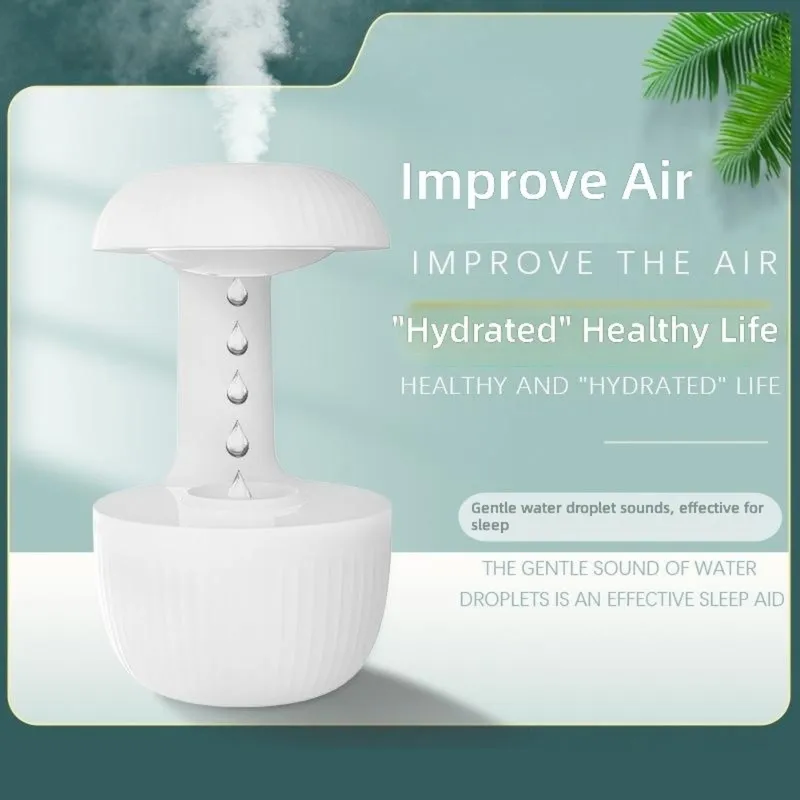 B01C-Unique Anti-Gravity Humidifier With LED Ambient Light, Large Capacity & Dual Safety Protection For Home & Office Decor