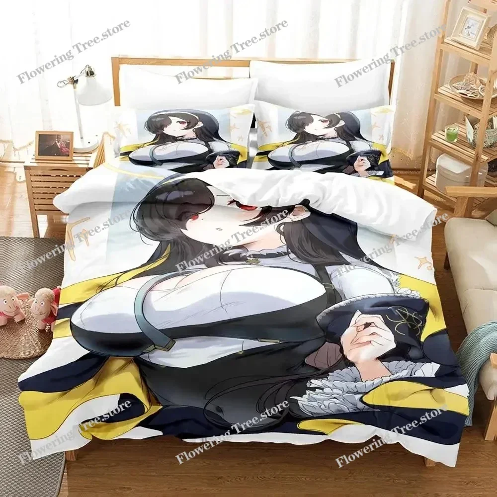 Anime Nun Bedding Set Boys Girls Twin Queen Size Duvet Cover Pillowcase Bed Kids Adult Fashion Home Textileextile029963
