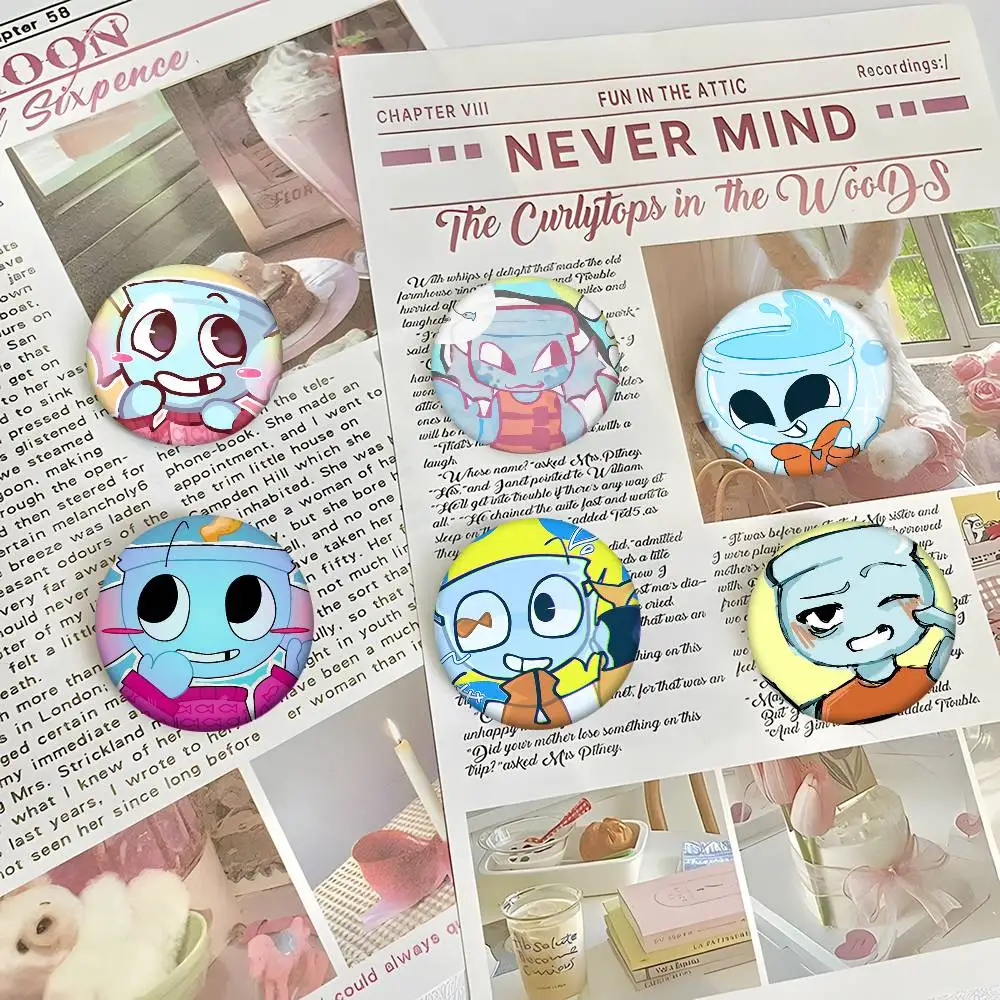 1pc Anime D-Dandys World Finn Cartoon Style Badge Brooches On Backpack Decoration Round Enamel Pins For Accessorys - Detail 1