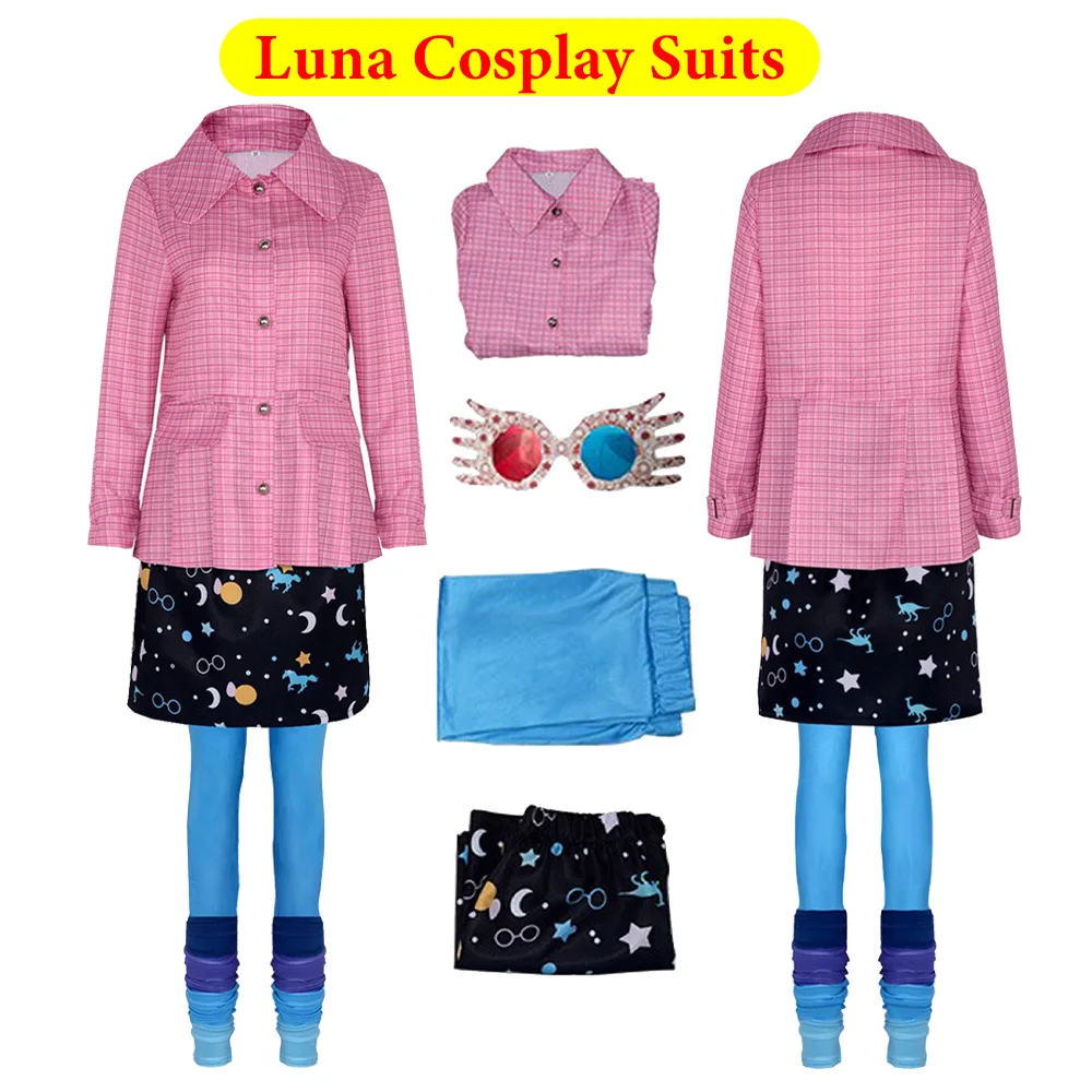 Disguise Luna Cosplay Costume Eyewear Lovegood Uniform Coat Skirt Pants Women Clothing Outfits Halloween Carnival Dress Up Suit view 6