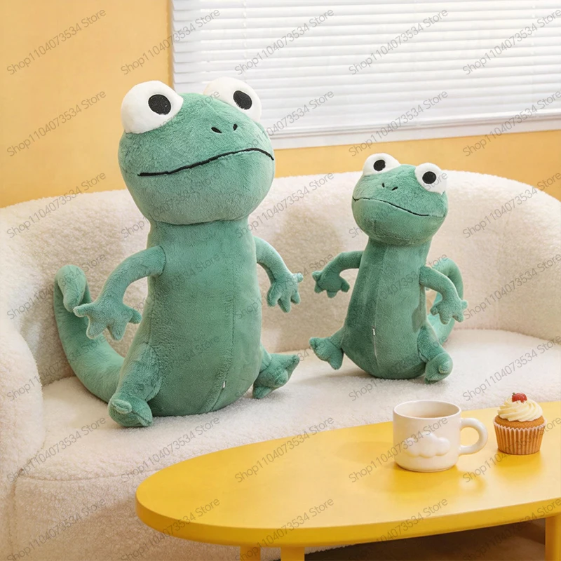 New Green Lizard Plush Toy Realistic Animal Stuffed Doll Claw Prize Exchange Gifts Soft Fluffy Home Decor For Kids Boys Girls