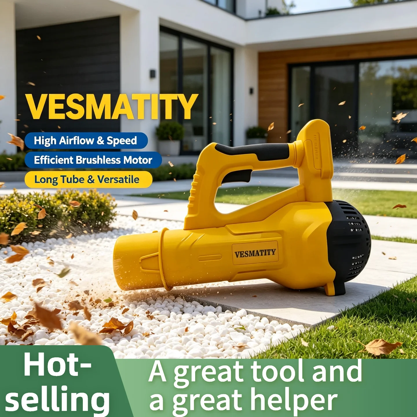 Long Tube Cordless Leaf Blower 125MPH 430CFM Garden Snow Cleaner for Dewalt 20V Battery Pro Ultra Drive