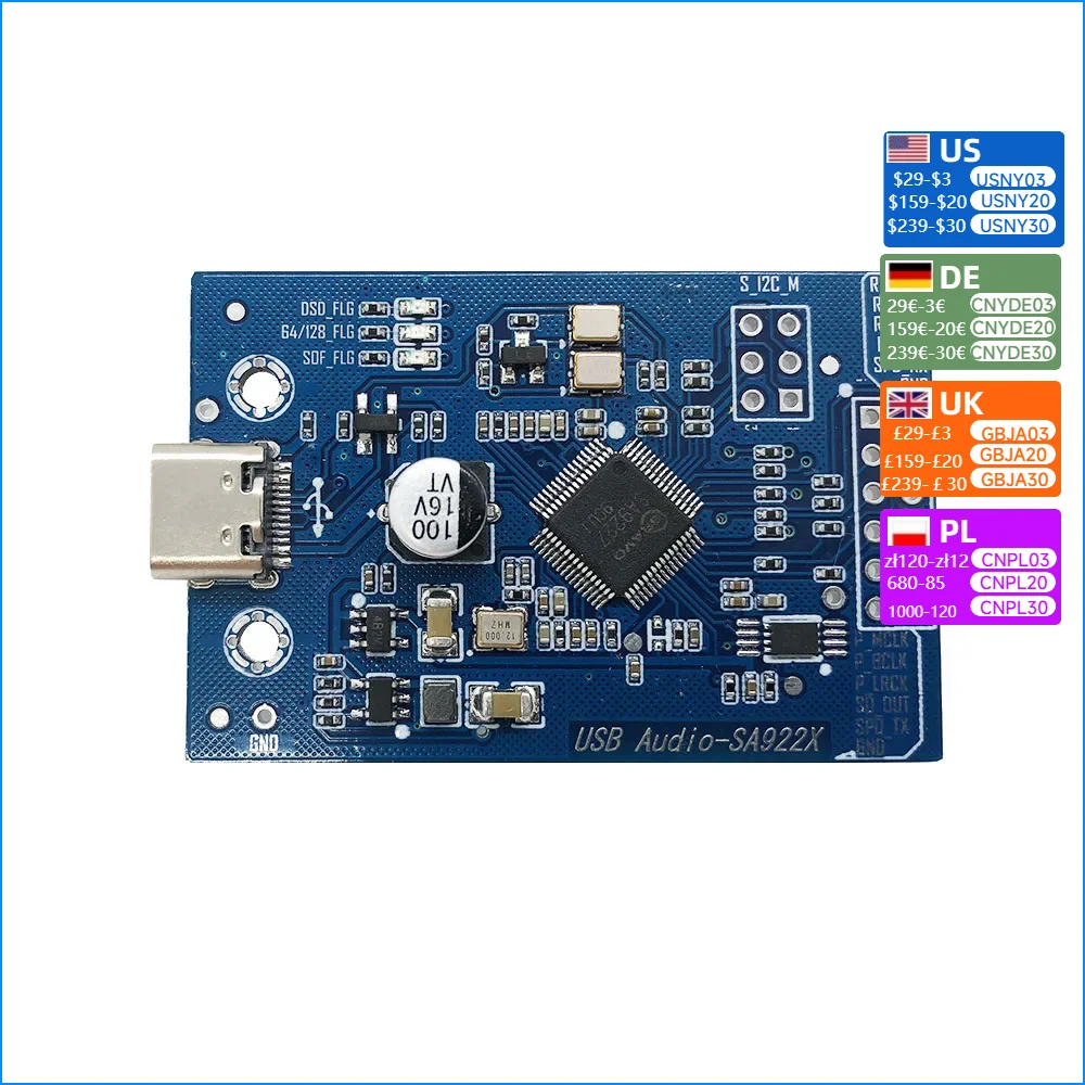 Nvarcher SA9227 USB Interface Playback and Recording Module 32BIT/384KHZ /DSD64 128