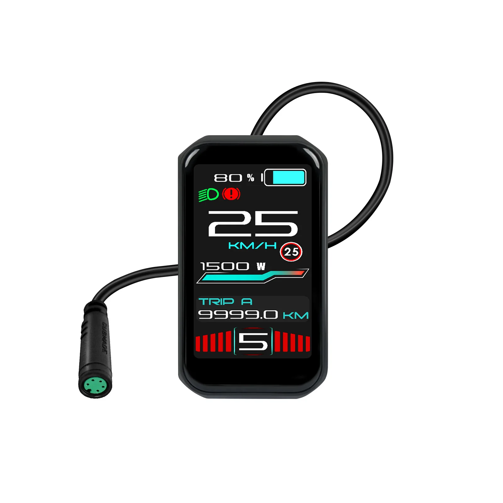 Ebike-display VD18MT kleurentouchscreen voor Bafang / Tongsheng-protocol middenmotor – IP67 waterdicht en 0-9 PAS-niveaus Ebike