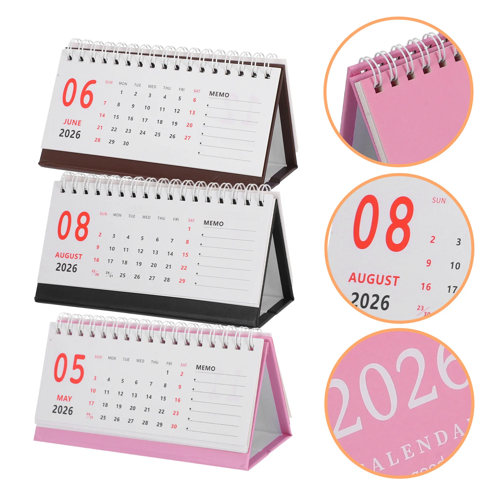 

3pcs 2026 Mini Desk Calendar Creative Flip Planner For Office Home School Daily Table Organizer Standing Desktop Calendar Cute