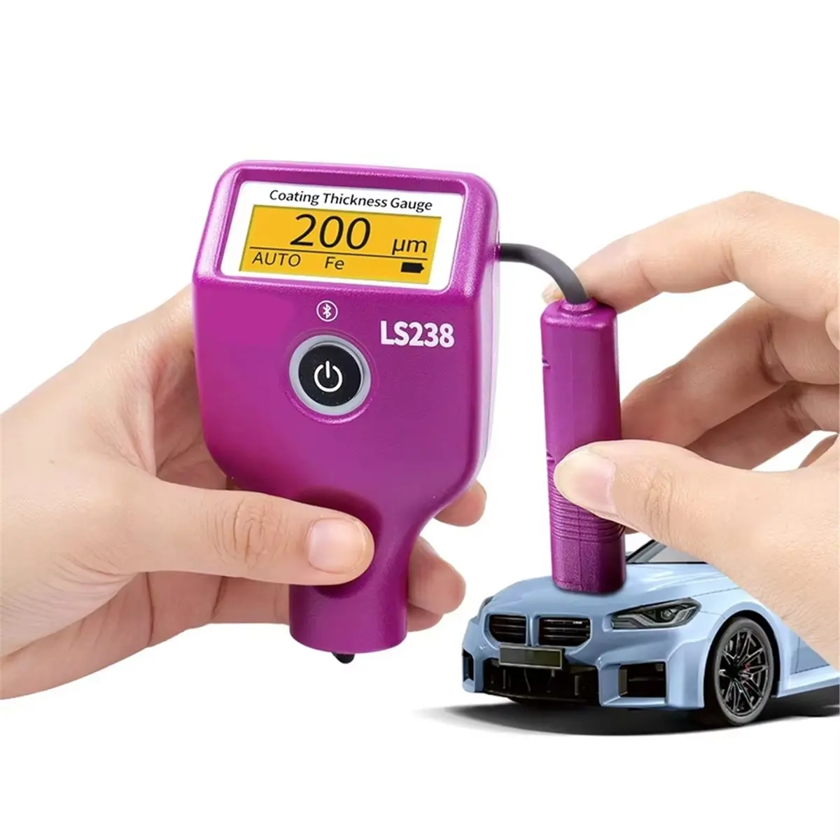 A86G NEW LS238 Digital Coating Thickness Gauge Galvanized Zinc Coating Paint Thickness Meter for Cars Small Probe