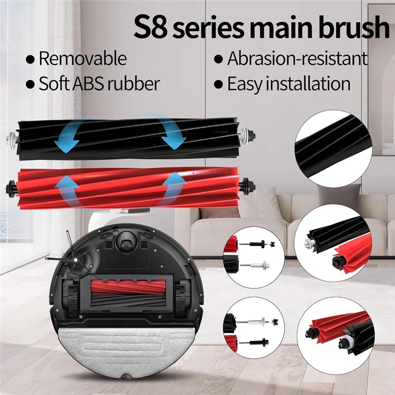 ABRW-Per Roborock S8 Pro Ultra Robot Aspirapolvere Spazzola laterale principale Filtro Hepa Mop Sacchetti per la polvere in tessuto Parti di ricambio
