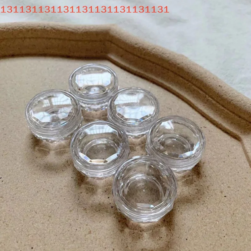 10 قطع من جرة الكريمة الشفافة، عينة صغيرة من القصدير لمسحوق تزيين الأظافر اللامع، وعاء زجاجات أظافر قابلة لإعادة الملء #5