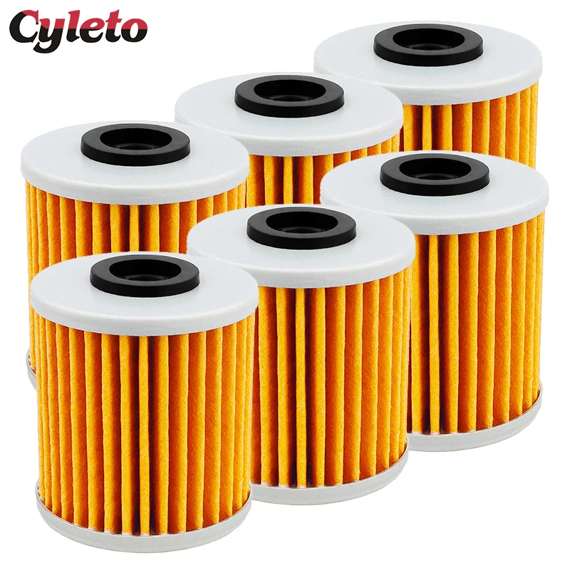 2/4/6 Pcs Cyleto Motorcycle parts Oil Filter for Kawasaki KX250 KX250F KX250X 2004-2023 KX450 KX450F KX450X KX450SR 2016-2023