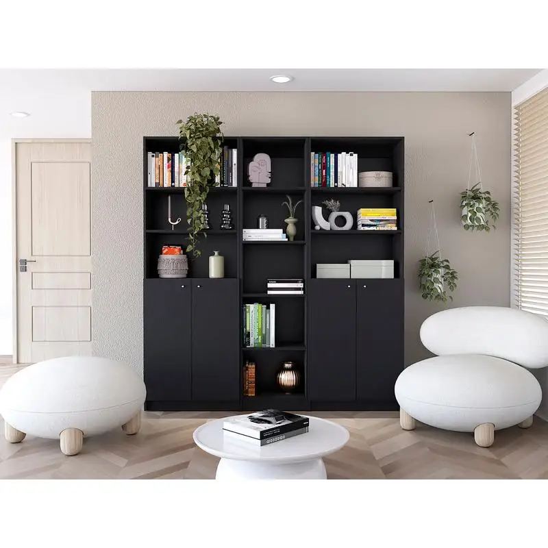 

3-Pc Living Room Set with 3 Bookcases - Stylish and Functional Furniture for Home Decor
