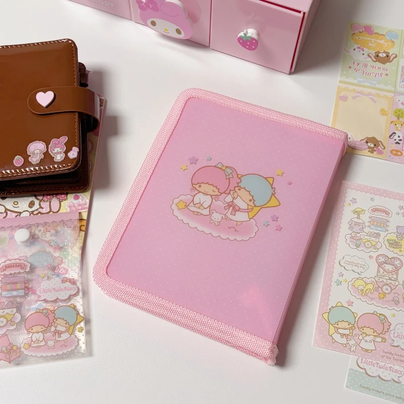 Cartoon Little Twin Stars Zipper Storage Bag New Modelportable Cute Animecharacter Invoice Cardreceipt Sorting Bag Friend's Gift