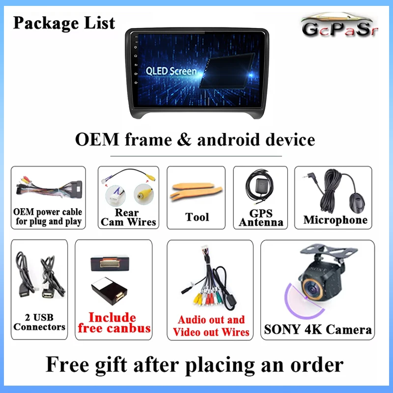 راديو السيارة لأودي TT MK2 8J 2006 2007 - 2014 أندرويد فيديو مشغل وسائط متعددة شاشة الصوت ستيريو نظام تحديد المواقع والملاحة لا 2din DVD