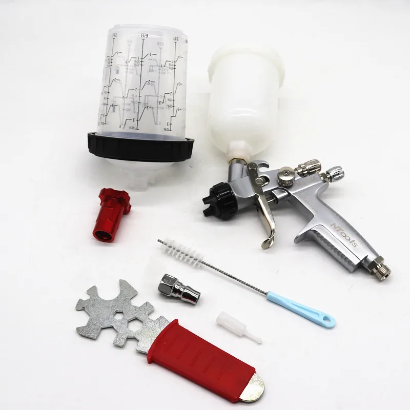 Spray Gun1.0mm Nozzle With 400CC Mix Cup Air Spray Gun With Paint Mixing Cup And Adapter Mini Spray Gun Paint Spray Gun