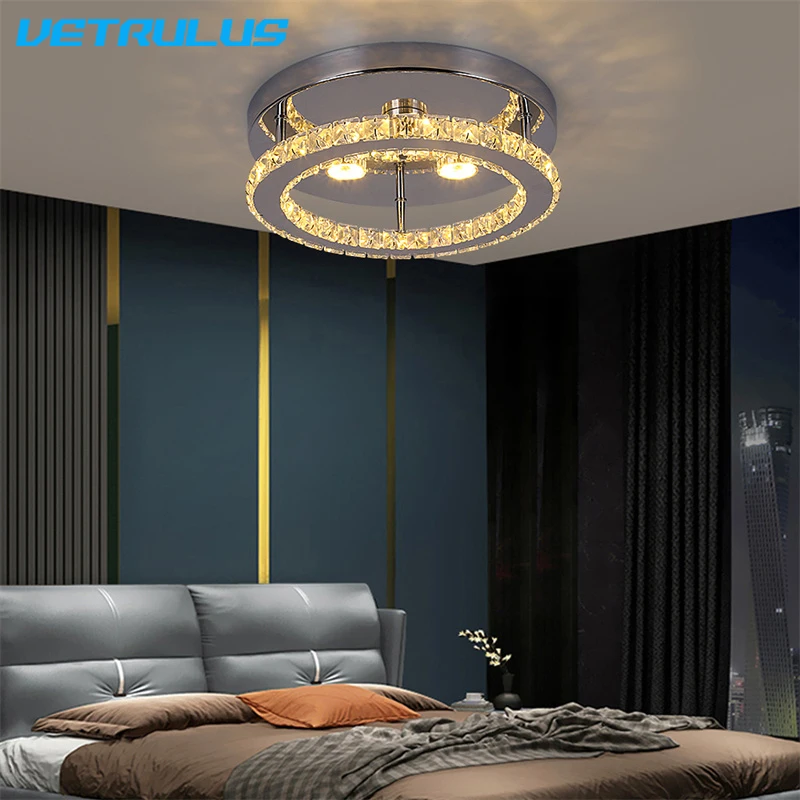 

Modern K9 Crystal Ceiling Lamp Bedroom Cloakroom Pendant Lighting Lustre Aisle Chandelier Living Dining Room Home Decor Fixtures