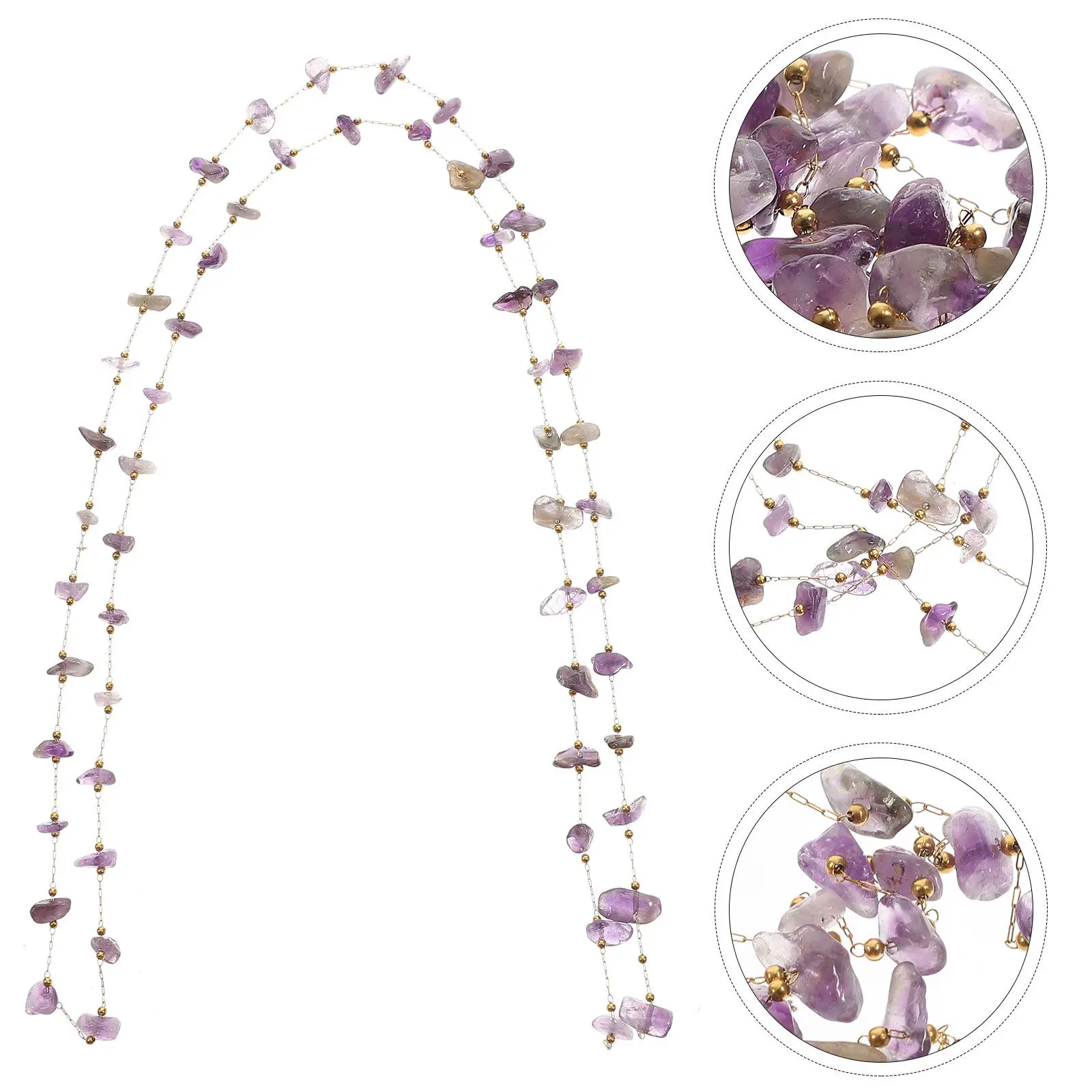 

Natural Crystal Stone Bead String Strand Roll for DIY Jewelry Making Craft Decor Beaded Chain Necklace Bracelet Anklet Party