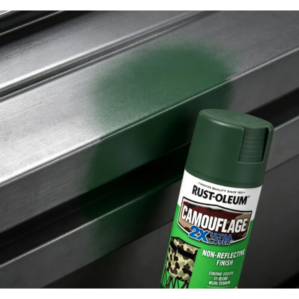 Deep Forest Green, Rust-Oleum Camouflage 2X Super Coverage Matte Spray Paint - 279175, 12 oz