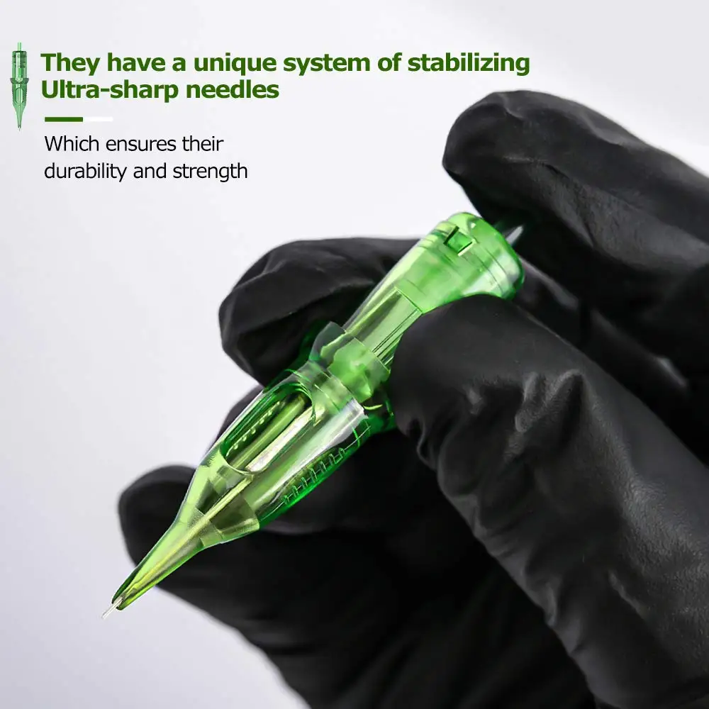 T-rex 20pcs Tattoo Cartridge Needle RLRM Sterile Safety Needle Tattoo Rotary Pen Round Lining 0.25MM 0.3MM 0.35MM