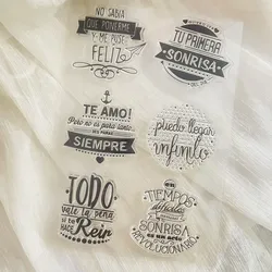 new spanish word daily phrase Clear Stamp Transparent Silicone Stamp Seal Sheet For Scrapbooking Photo Album Decoration