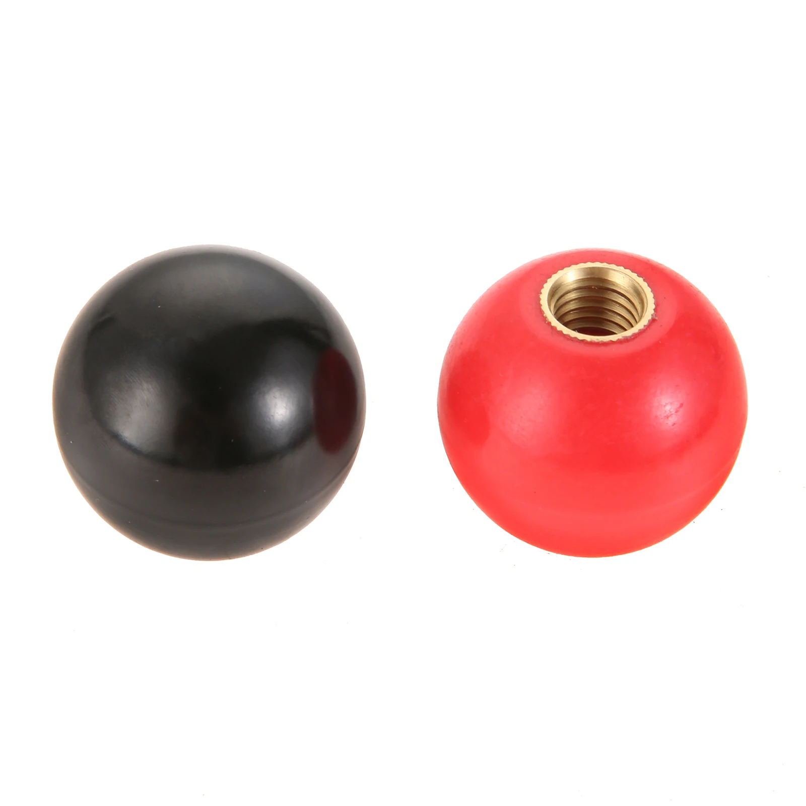 2pcs M4/M5/M6 Thread Bakelite Ball Knob Clamping Nuts Copper Core Handle Plastic Red/Black for Machinery Equipment Valve Machine