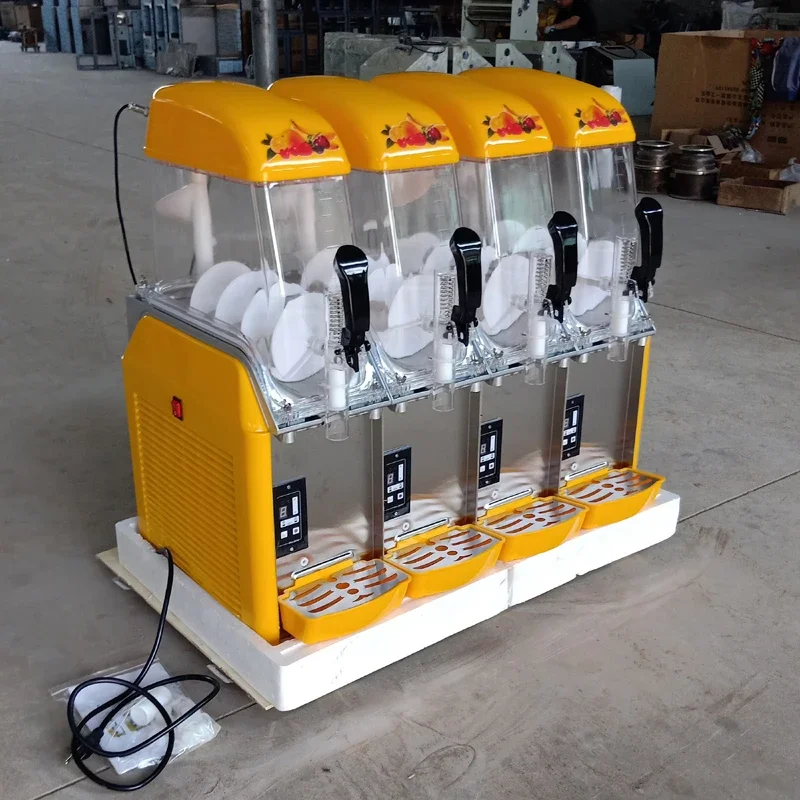 Máquina de granizados de cuatro tanques 12L * 4, máquina comercial para hacer granizados, batidos y granita