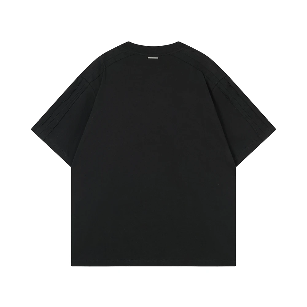 Patchwork Hip Hop Oversized T-shirt 2026 Summer New Trend Y2k Numbers Print T Shirts Men's Clothing Short Sleeve Tee Cotton Tops