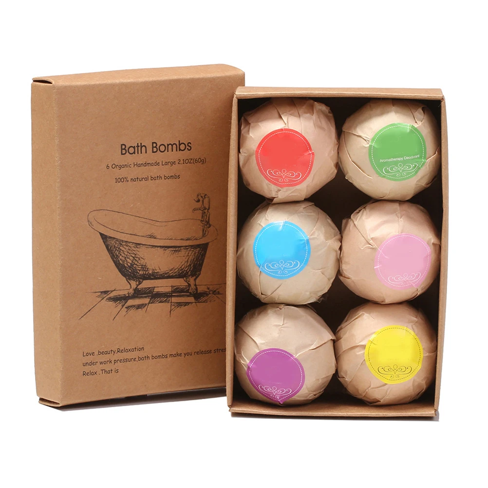 

6pcs Set 2.1Oz Organic Bubble Ball For Softening Relaxation Aromatherapy Gift Women Travel