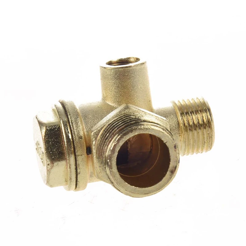 Hot Ttkk 1 Stuks 3/8 Inch Vrouwelijke Draad Buis Connector Luchtcompressor Terugslagklep Goud & 1 Stuks Overdrukklep 1/4 Zoll Pt Lucht