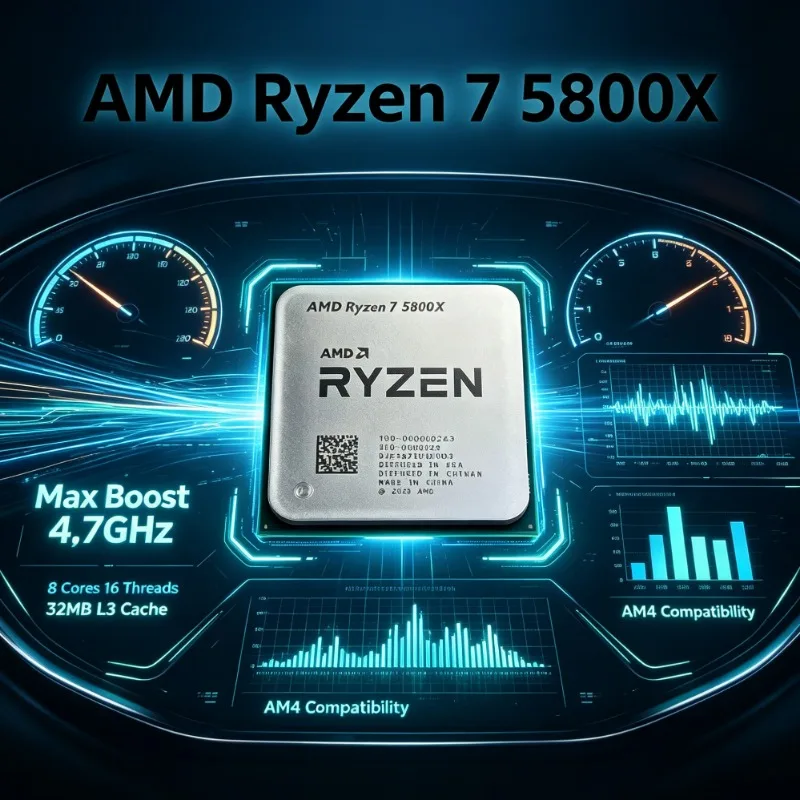 8 Core 16 Thread Desktop Chip R7 5800X 3.8GHz Base Clock Processor