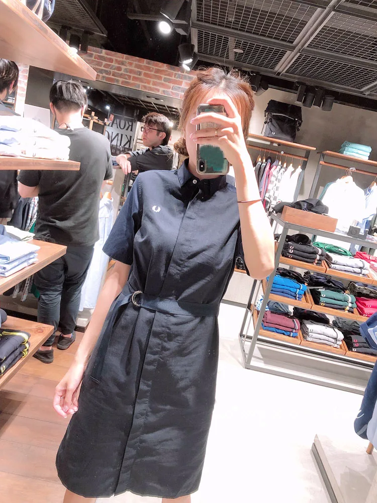 

Spring Summer New Sle Embroidered Wheat Spike FP Small Label Belt Slimming ort Sve Dr Women's Faionable Belted Dr