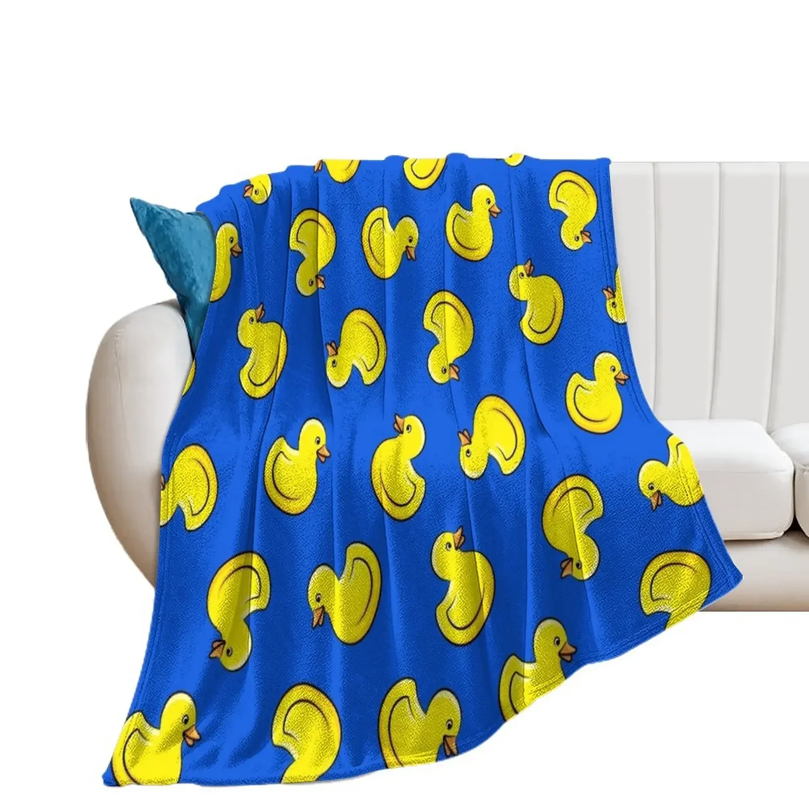 

Rubber Ducks - Blue Throw Blanket for winter Soft Big Comforter sofa bed Blankets