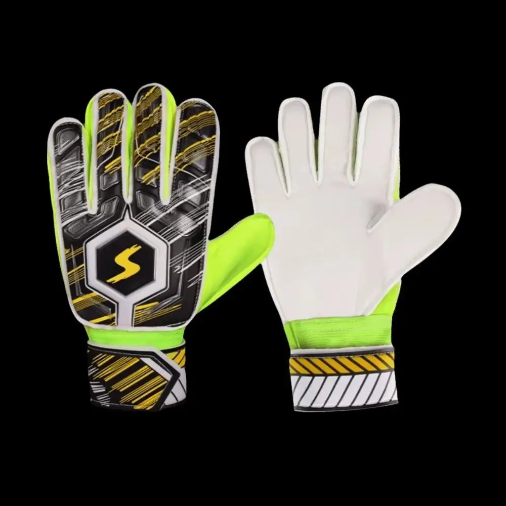 

1 Pair Finger Protection Football Goalkeeper Gloves Antiskid Cushioning Goalie Gloves Soft Double Layer Wrist