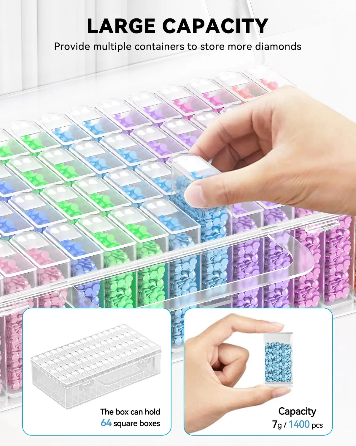 5D DIY Diamond Painting Tools Accessories Storage Box Container Diamond Embroidery Accessories Drill Box Mosaic Container Case view 2