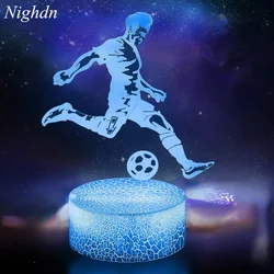 Nighdn 3D Night Lights lámpara de ilusión LED de fútbol, 7 colores que cambian, luz nocturna, decoración de dormitorio, cumpleaños, regalos de Navidad para niños