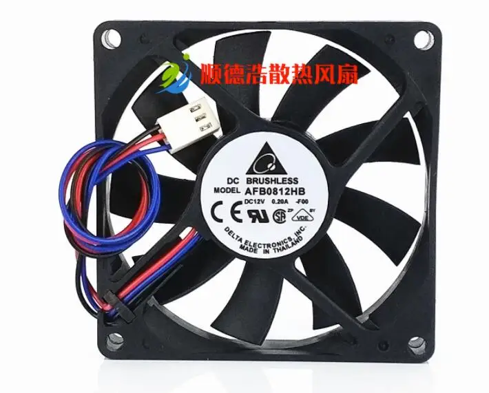 

Delta Electronics AFB0812HB F00 DC 12V 0.20A 80X80X20mm 3-Wire Server Cooling Fan