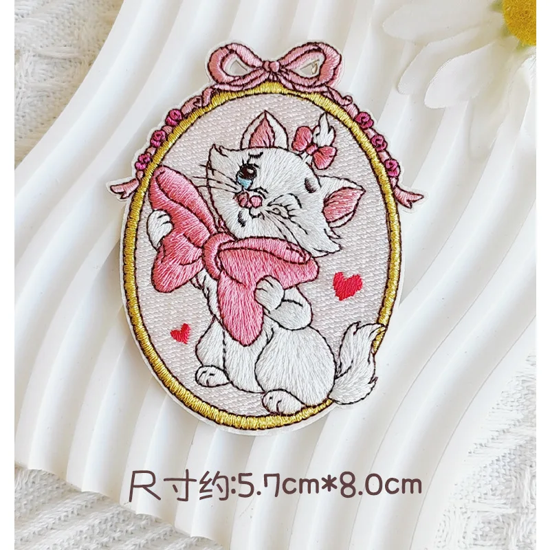 Disney Marie Cat Kawaii Pasting Embroidery Diy Clothing Decoration Accessories Patch Patch Girl Backpack Decoration Cloth Patch