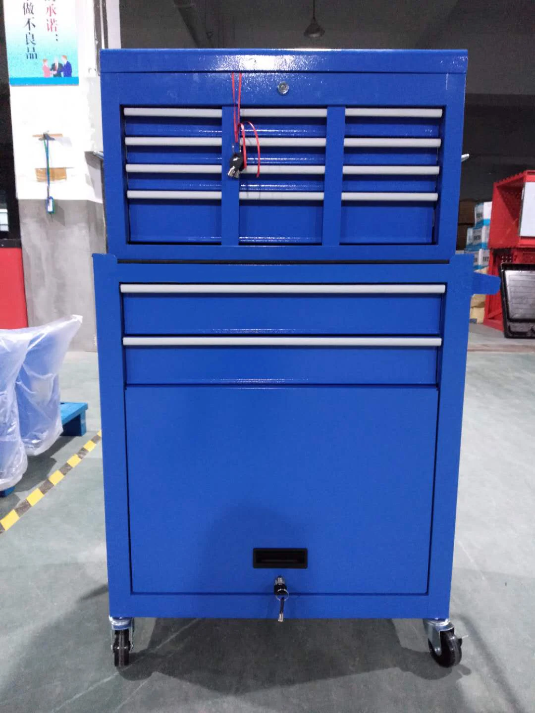 Cassetta degli attrezzi portatile con certificazione CE Cassetta degli attrezzi portatile con 8 cassetti Armadietto in metallo Soluzione di stoccaggio degli attrezzi di vendita calda personalizzabile OEM