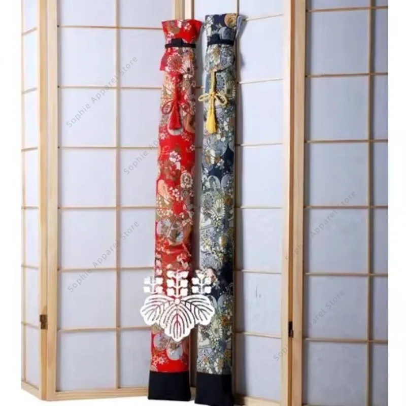 Red&Blue Couple Martial Arts Bag-Premium 3-Slot Double Layer for Bamboo Sword/Katana/Iaido Tai Chi Gear with Adjustable Strap