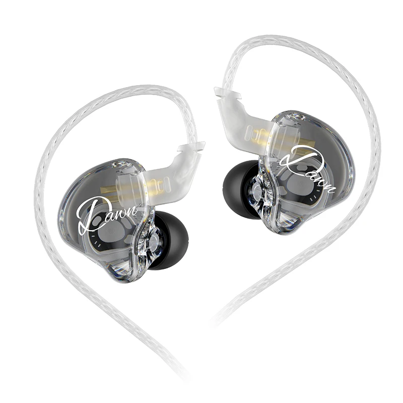 Pre-order KZ Dawn 10mm Super-linear Dynamic Driver Unit Wired Earphones In-ear Monitors Silver-plated/OFC Flat Cable Versions